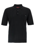 Schwarzes Woll-Poloshirt