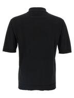 Schwarzes Woll-Poloshirt