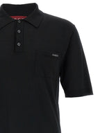 Schwarzes Woll-Poloshirt