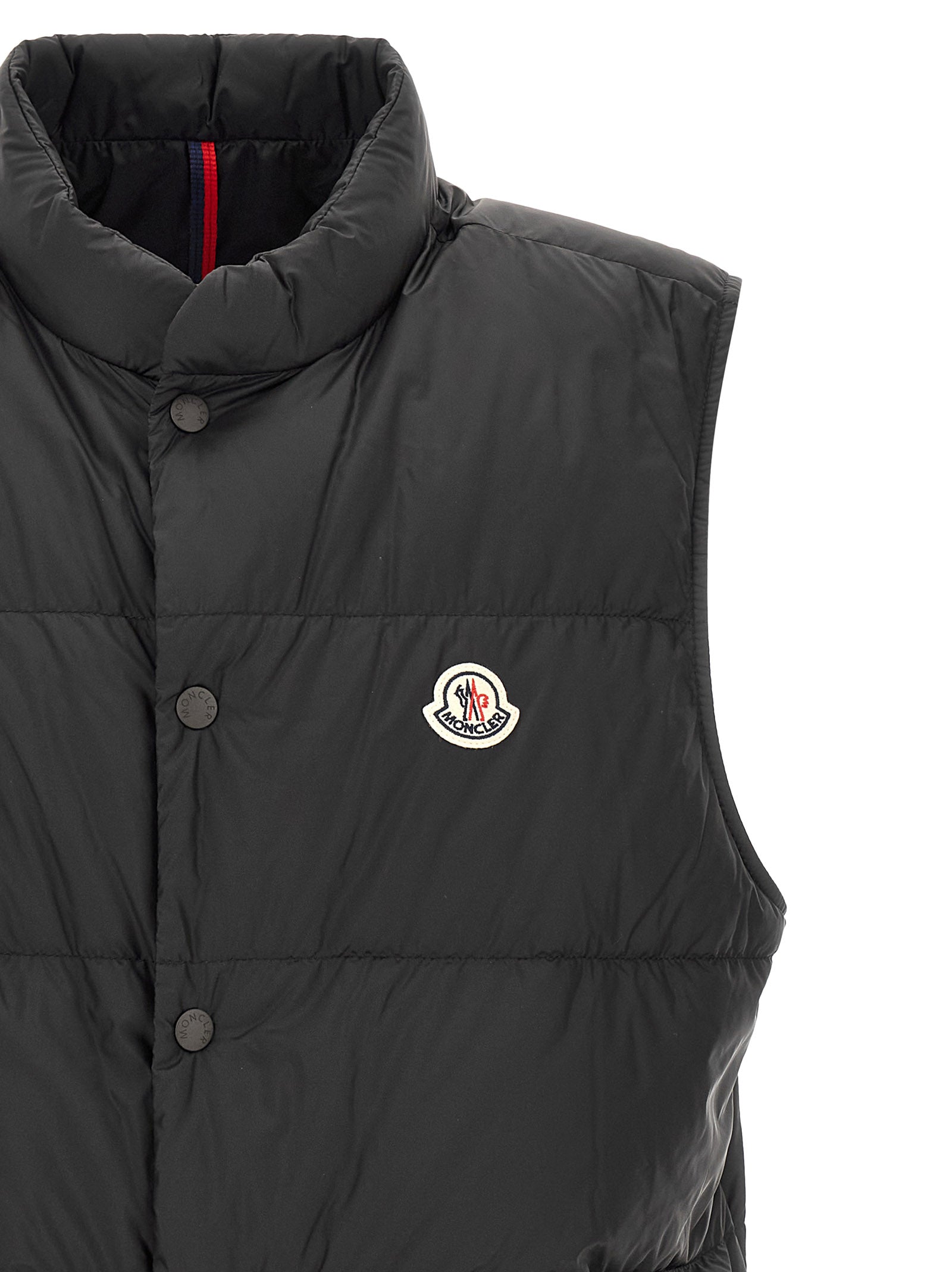 Schwarze ärmellose Jacke aus Polyamid