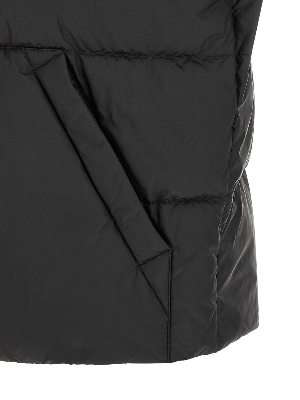 Schwarze ärmellose Jacke aus Polyamid