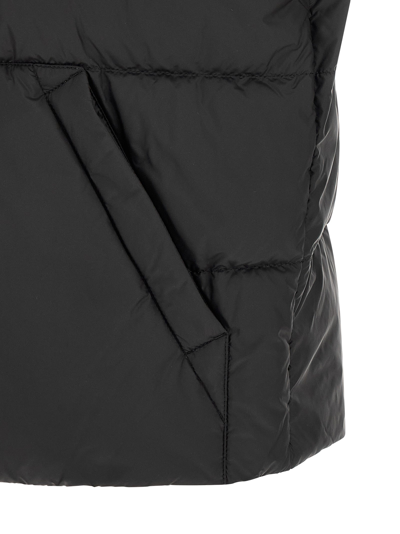 Schwarze ärmellose Jacke aus Polyamid