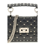 Schwarze Lammleder Schultertasche Ovis Aries Aries