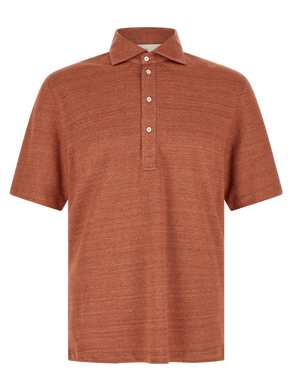 Orange Leinen Poloshirt Brunello Cucinelli