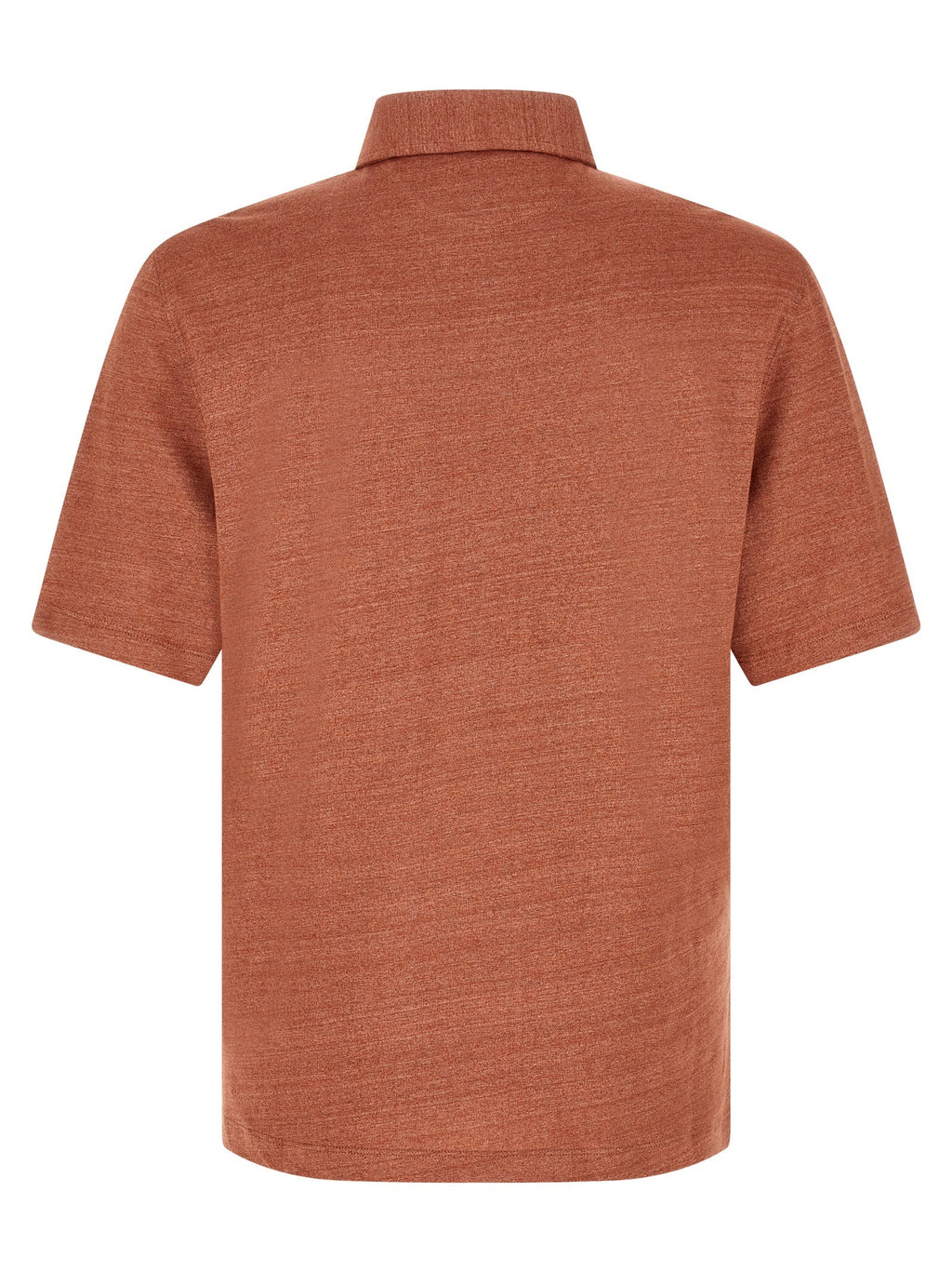 Orange Leinen Poloshirt Brunello Cucinelli