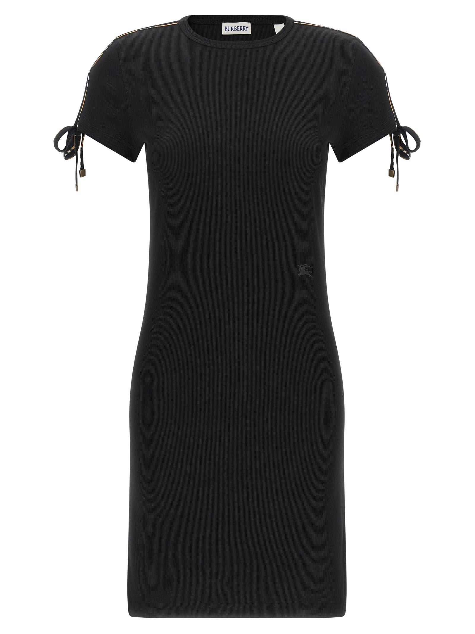 Schwarzes kurzes Baumwollkleid