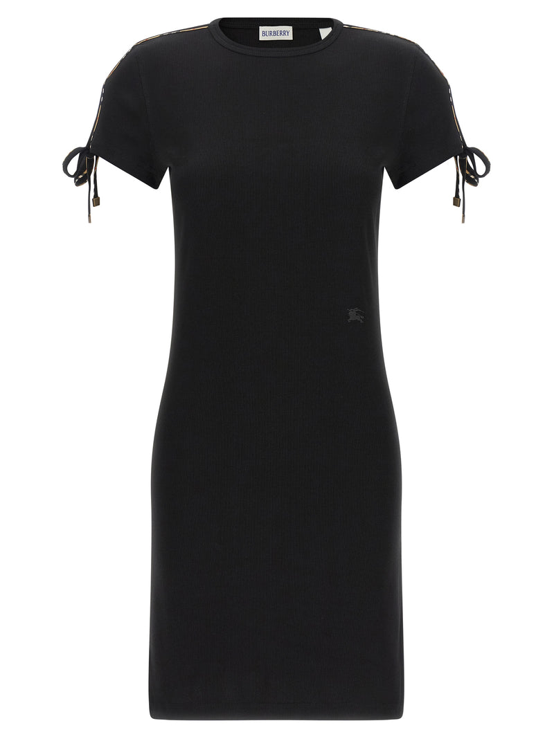 Schwarzes kurzes Baumwollkleid