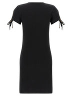 Schwarzes kurzes Baumwollkleid