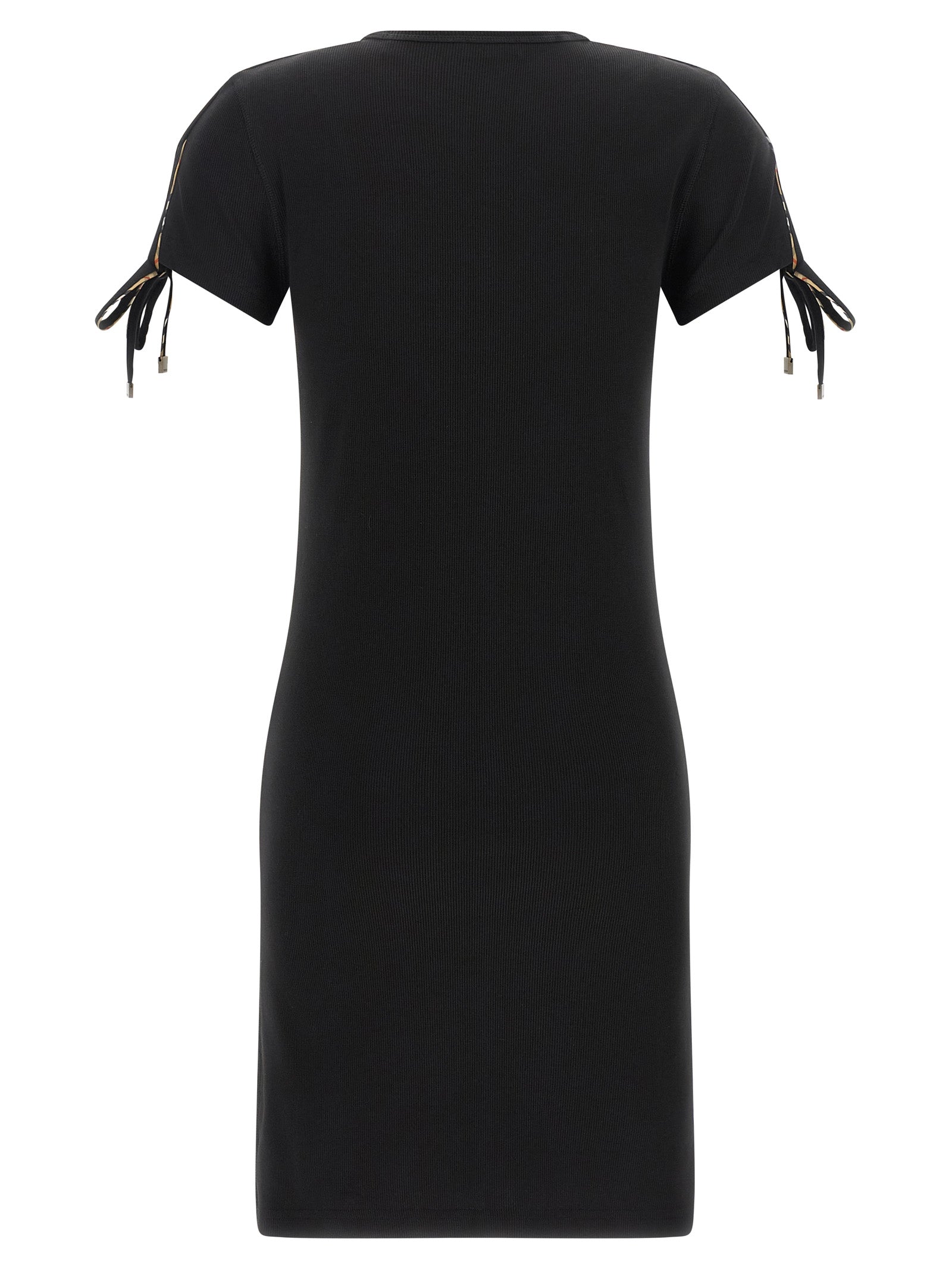 Schwarzes kurzes Baumwollkleid