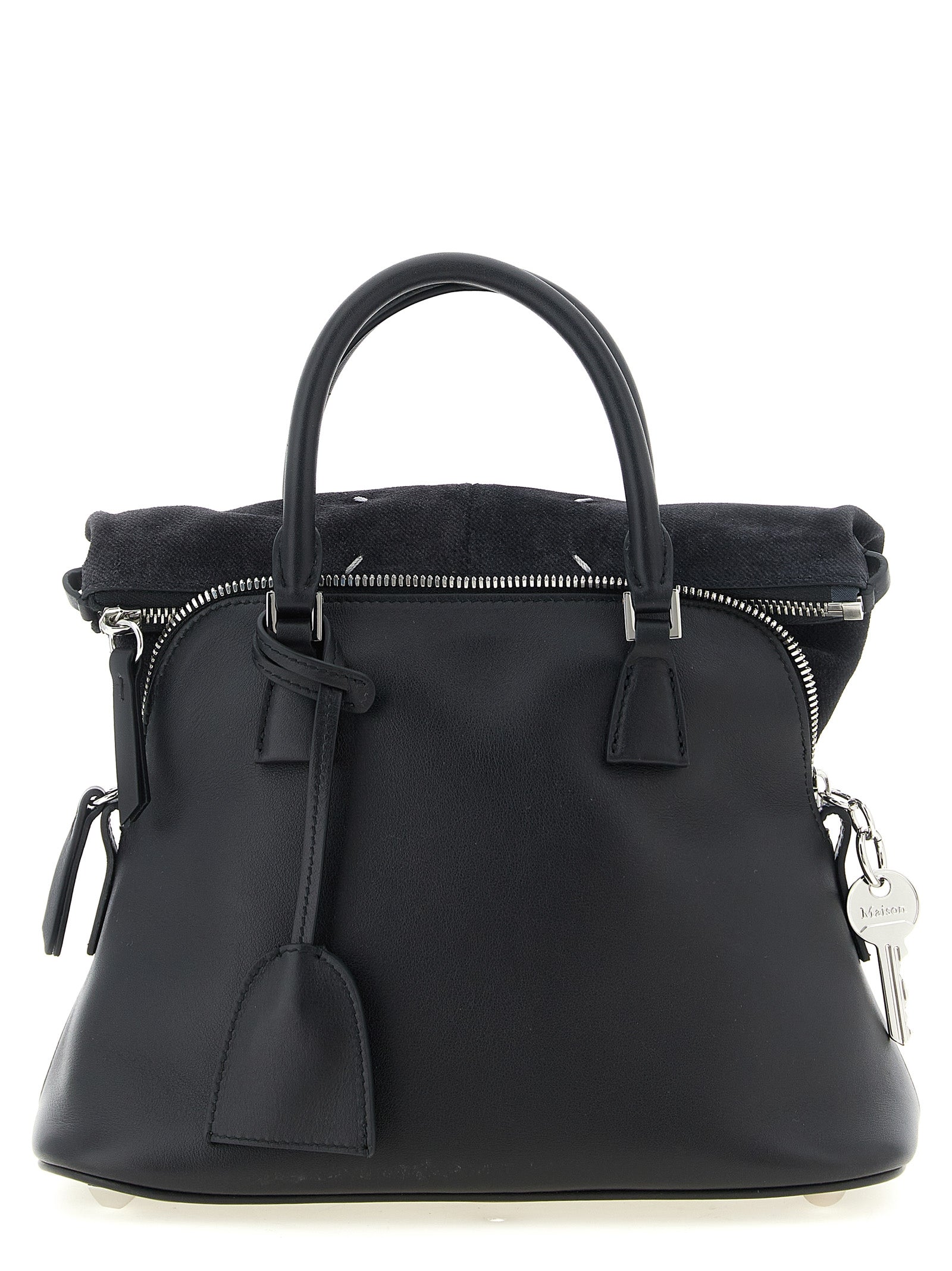 Schwarze Kalbsleder-Schultertasche