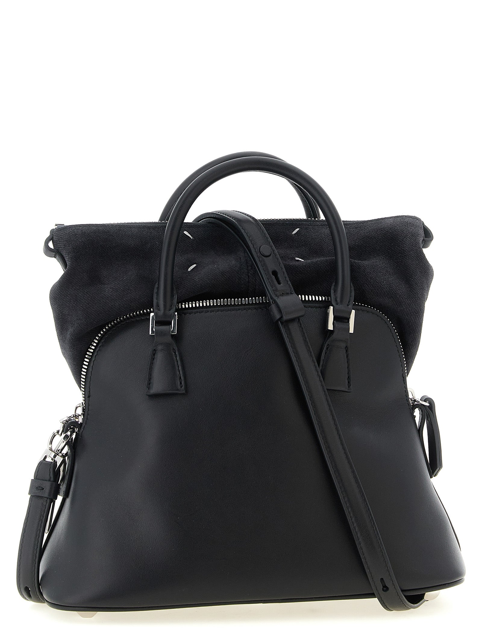 Schwarze Kalbsleder-Schultertasche