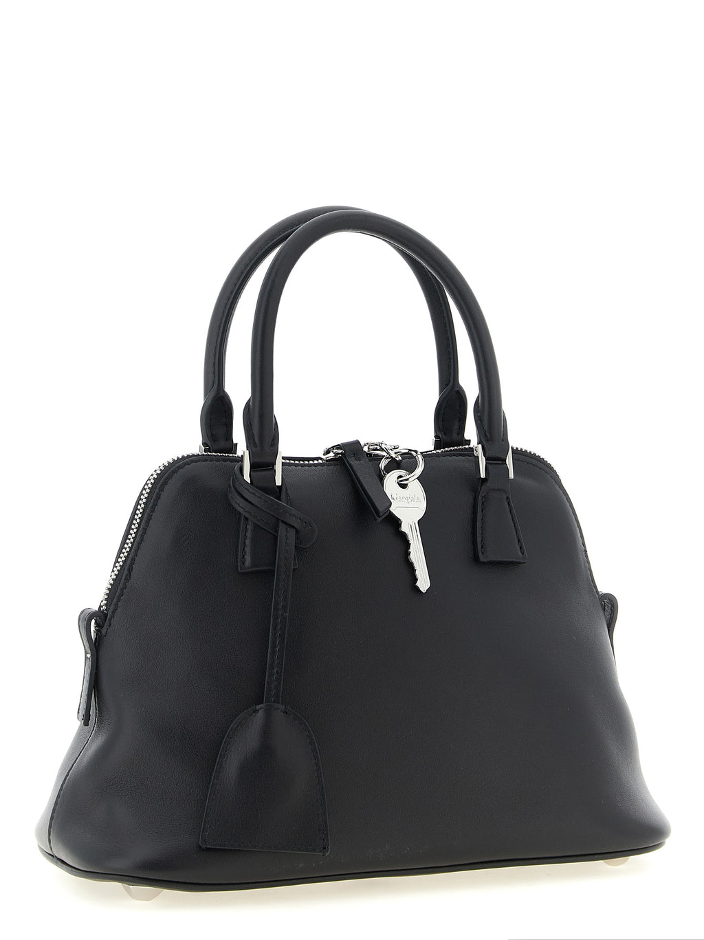 Schwarze Kalbsleder-Schultertasche