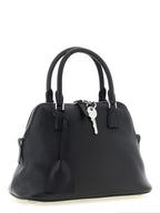 Schwarze Kalbsleder-Schultertasche
