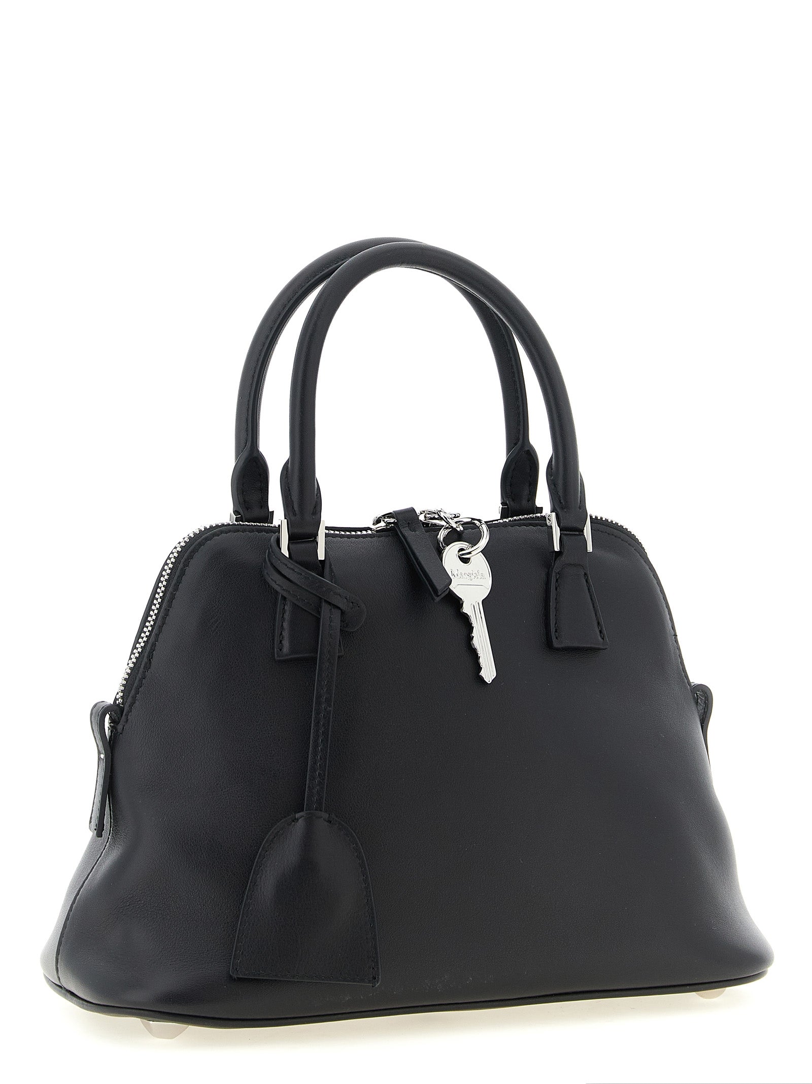 Schwarze Kalbsleder-Schultertasche