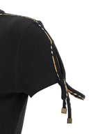Schwarzes kurzes Baumwollkleid