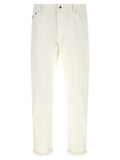 Weiße Baumwoll-Cropped-Jeans