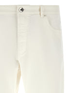 Weiße Baumwoll-Cropped-Jeans