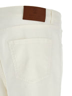 Weiße Baumwoll-Cropped-Jeans