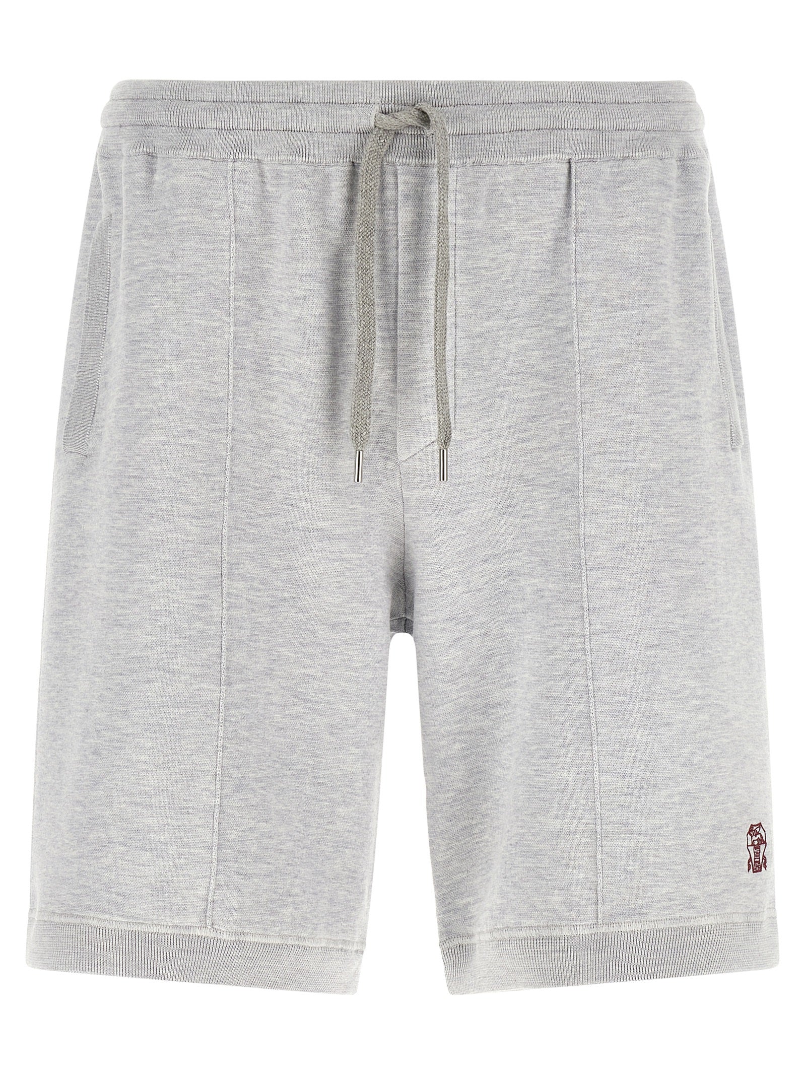 Graue Seiden-Bermudashorts
