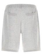 Graue Seiden-Bermudashorts