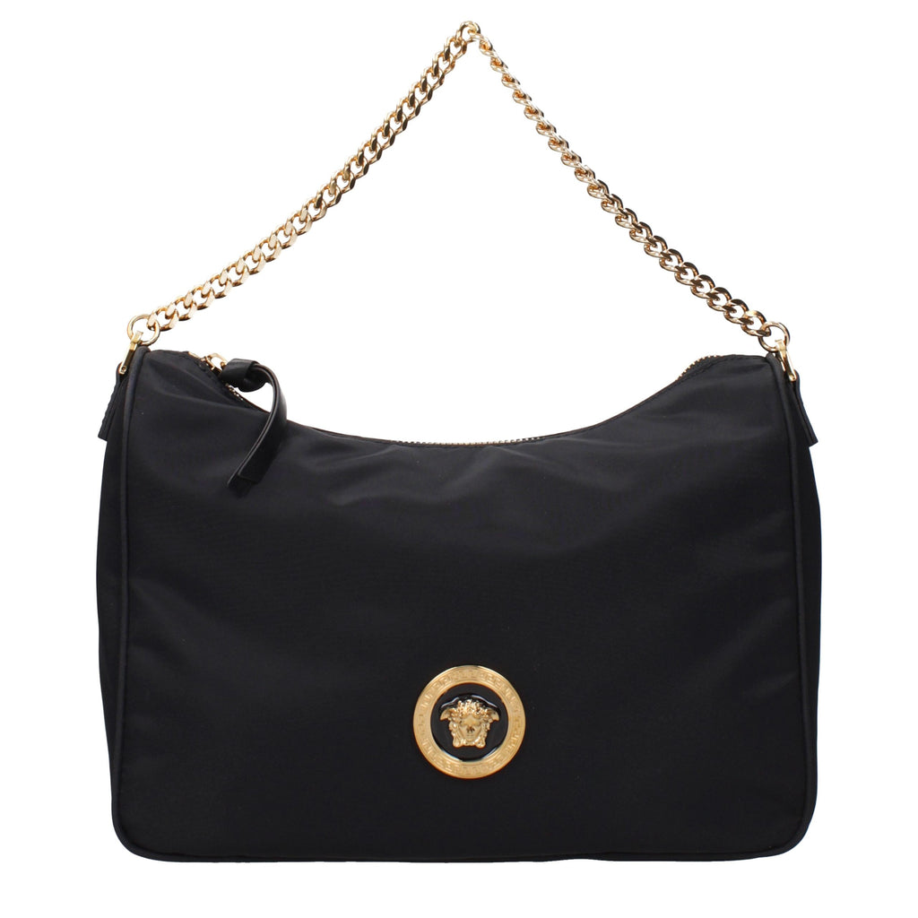 Schwarze Stoffhandtasche