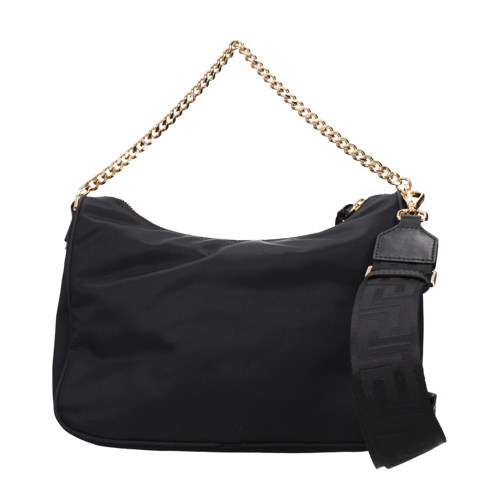 Schwarze Stoffhandtasche