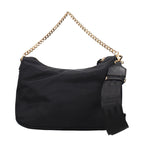 Schwarze Stoffhandtasche