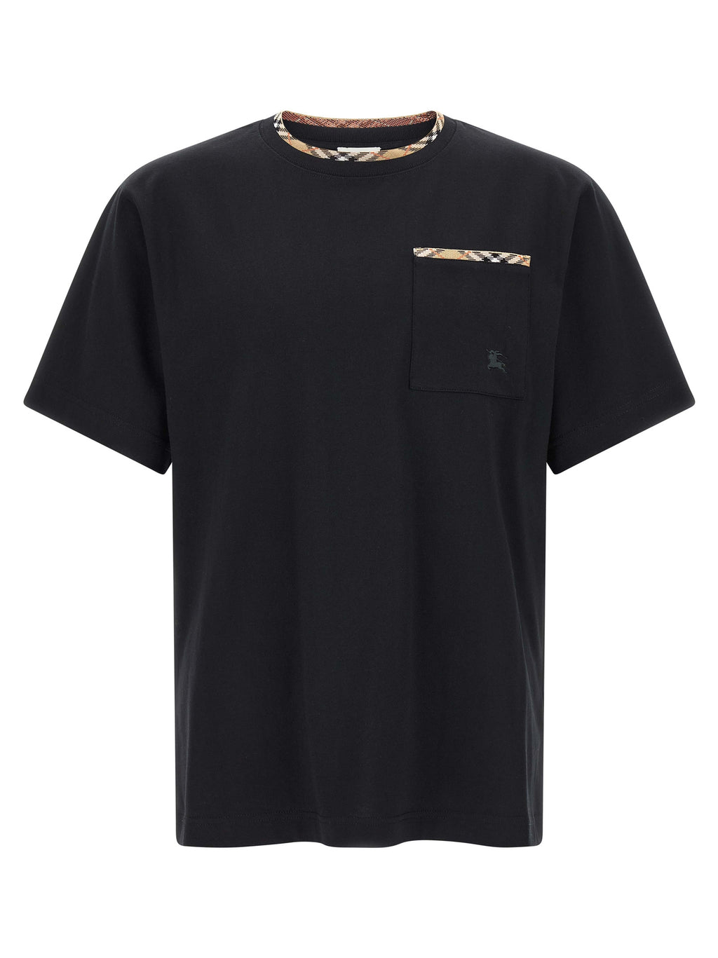 Schwarzes Baumwoll-T-Shirt