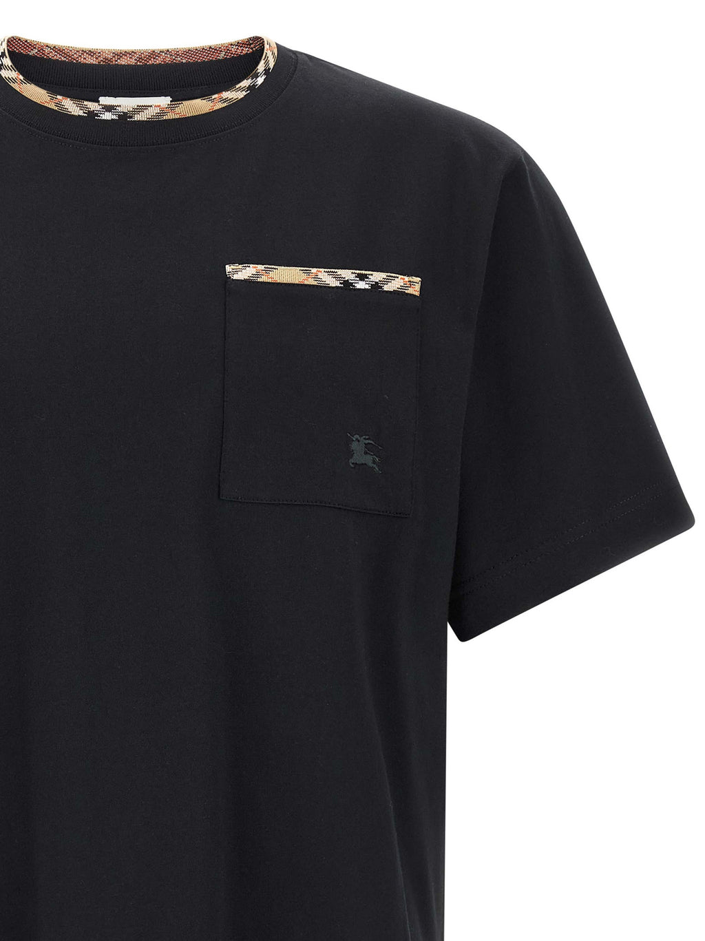 Schwarzes Baumwoll-T-Shirt