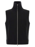 Ärmelloser Pullover aus schwarzer Wolle