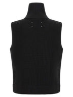 Ärmelloser Pullover aus schwarzer Wolle