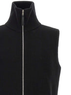 Ärmelloser Pullover aus schwarzer Wolle