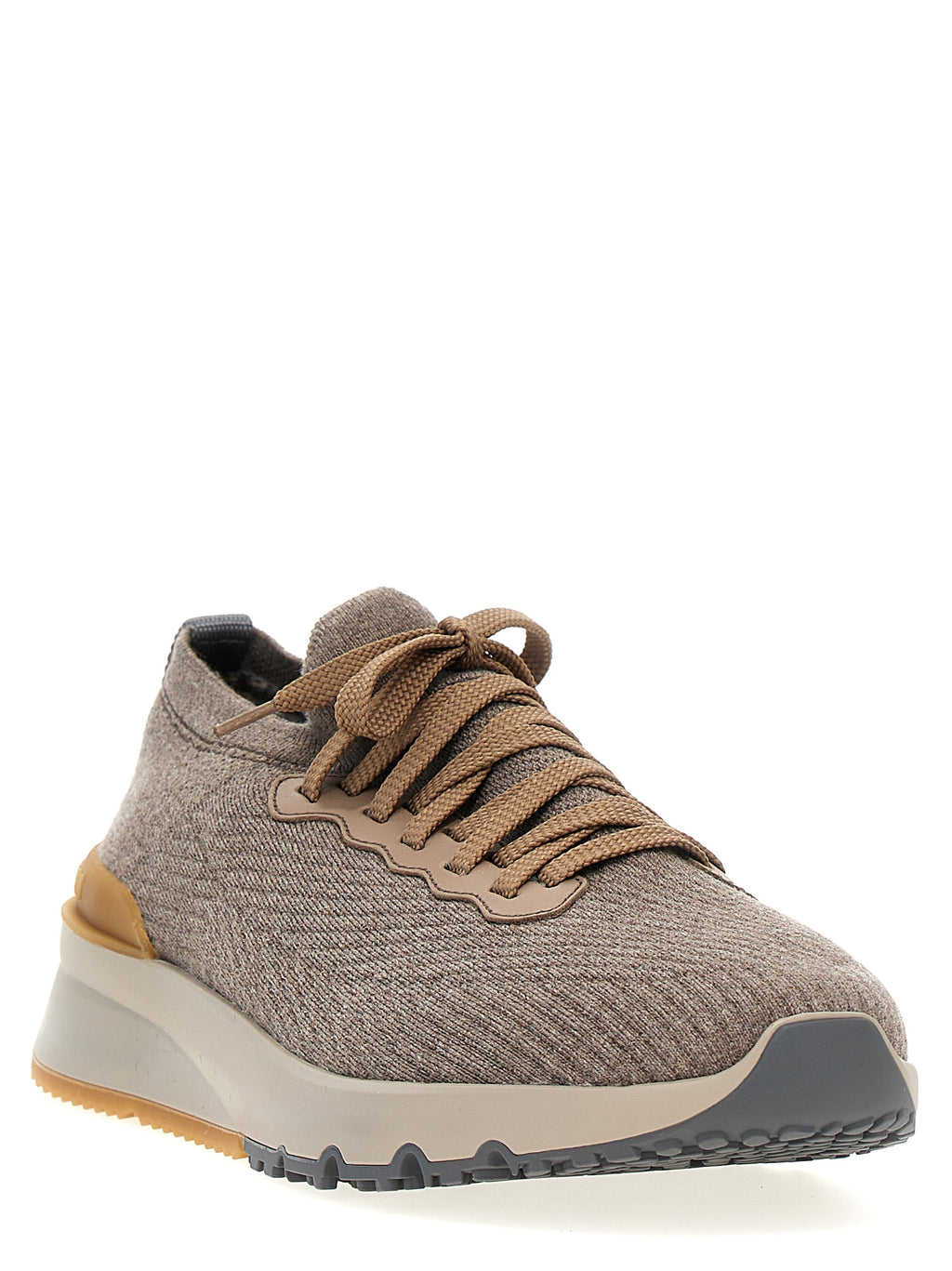 Graue Woll-Sneaker mit niedrigem Schaft