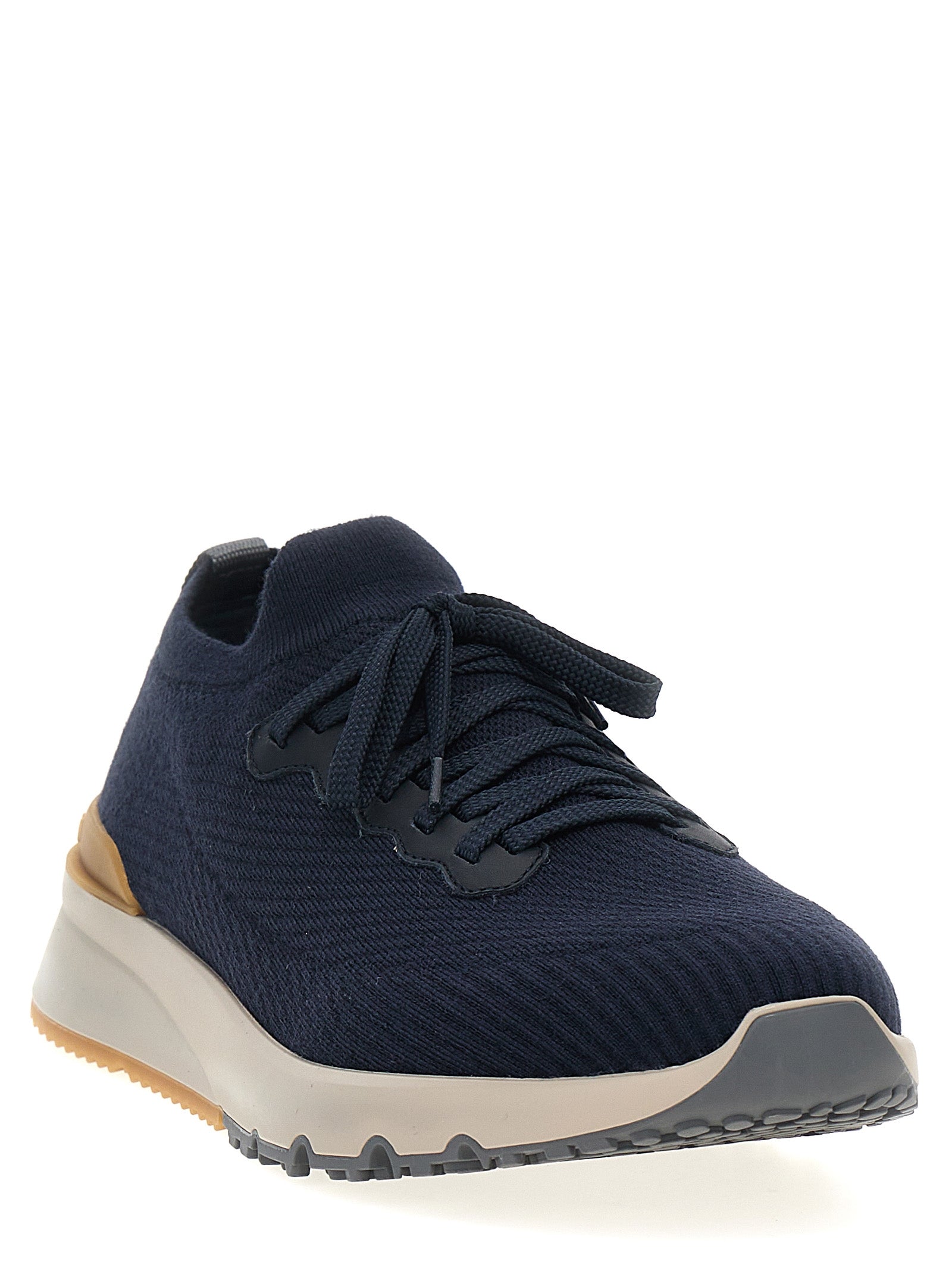 Blaue Woll-Sneaker im Athletic-Stil