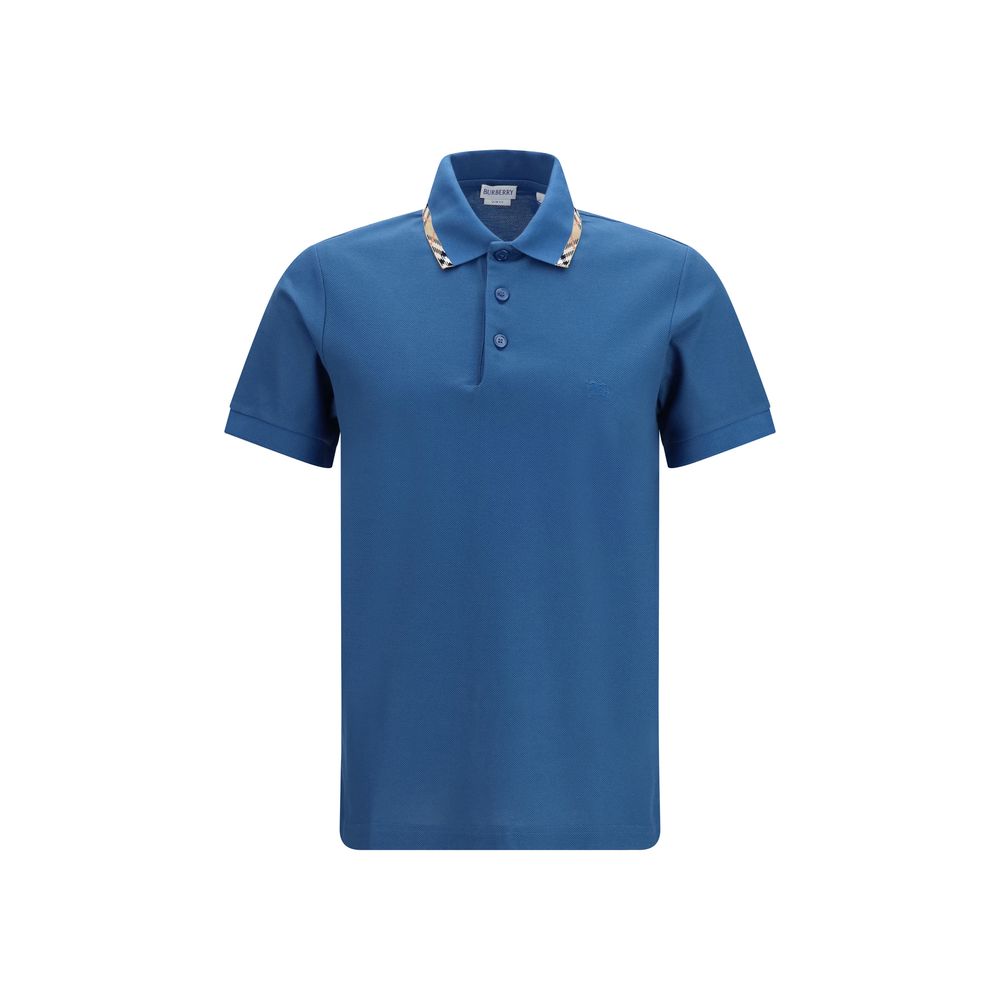 Blaues Baumwoll-Polohemd