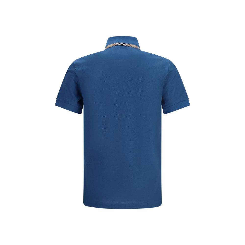 Blaues Baumwoll-Polohemd