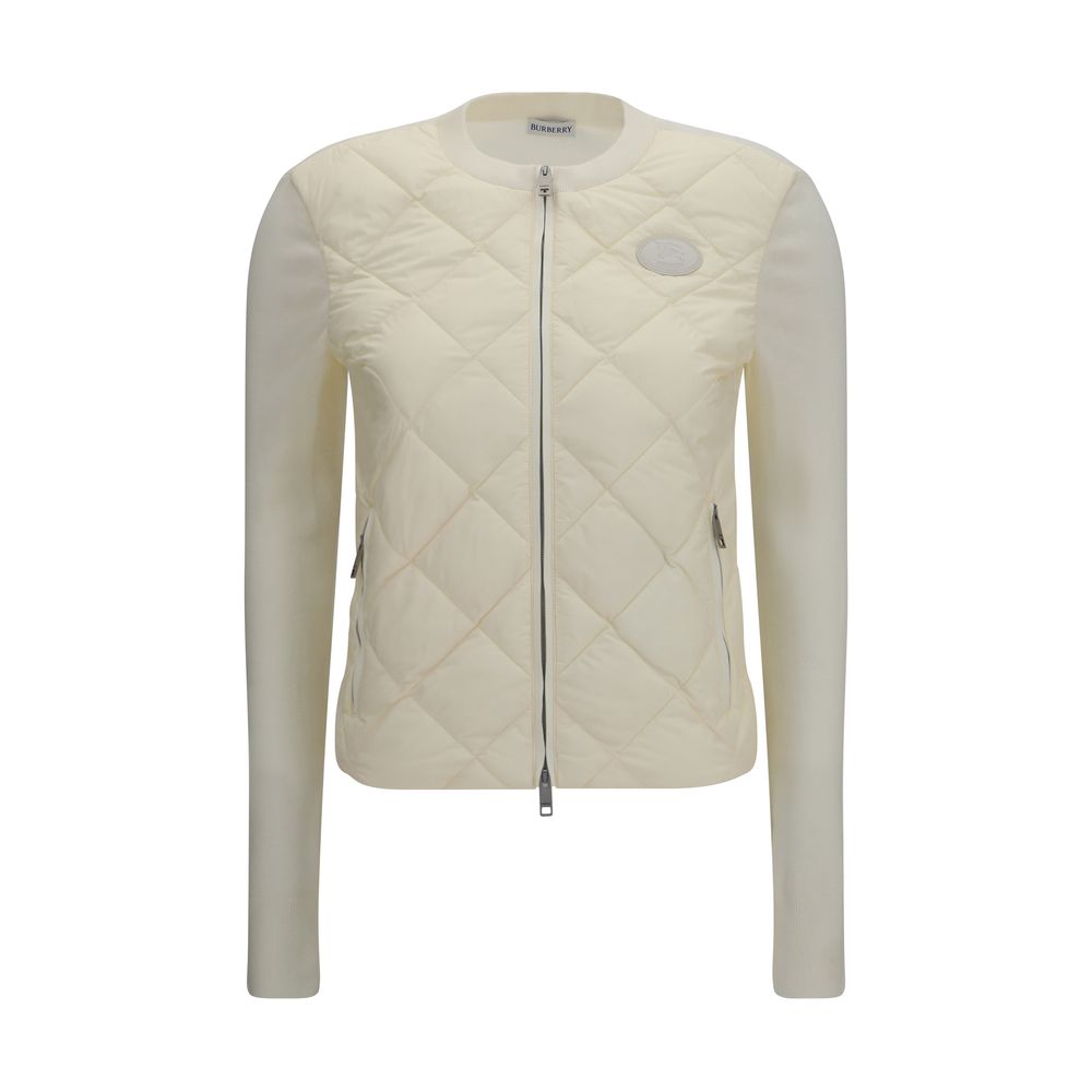Beige Polyamid-Strickjacke