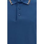 Blaues Baumwoll-Polohemd