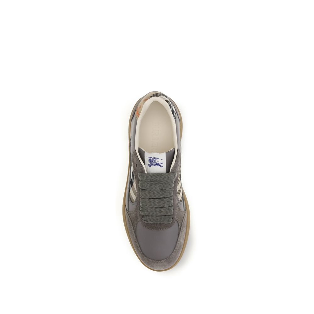 Graue Bos Taurus Kalbsleder Low-Top-Sneaker