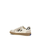 Beige Calf Leather Bos Taurus Low Top Sneakers