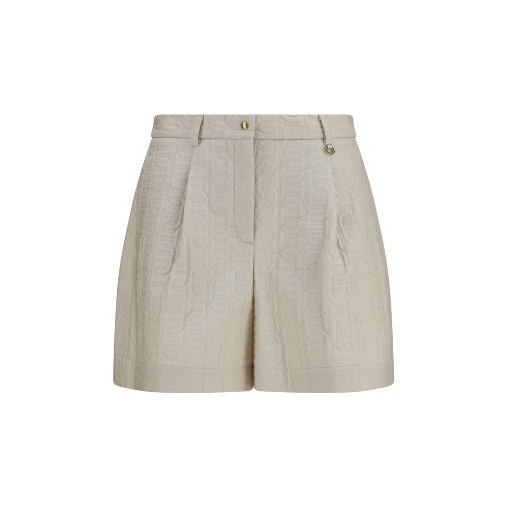 Beige Polyamid Bermuda Shorts