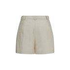 Beige Polyamid Bermuda Shorts