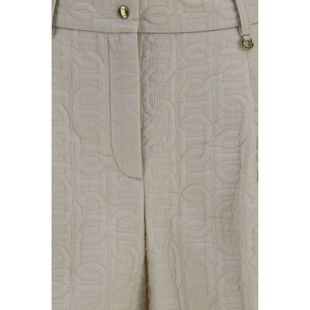 Beige Polyamid Bermuda Shorts
