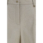 Beige Polyamid Bermuda Shorts