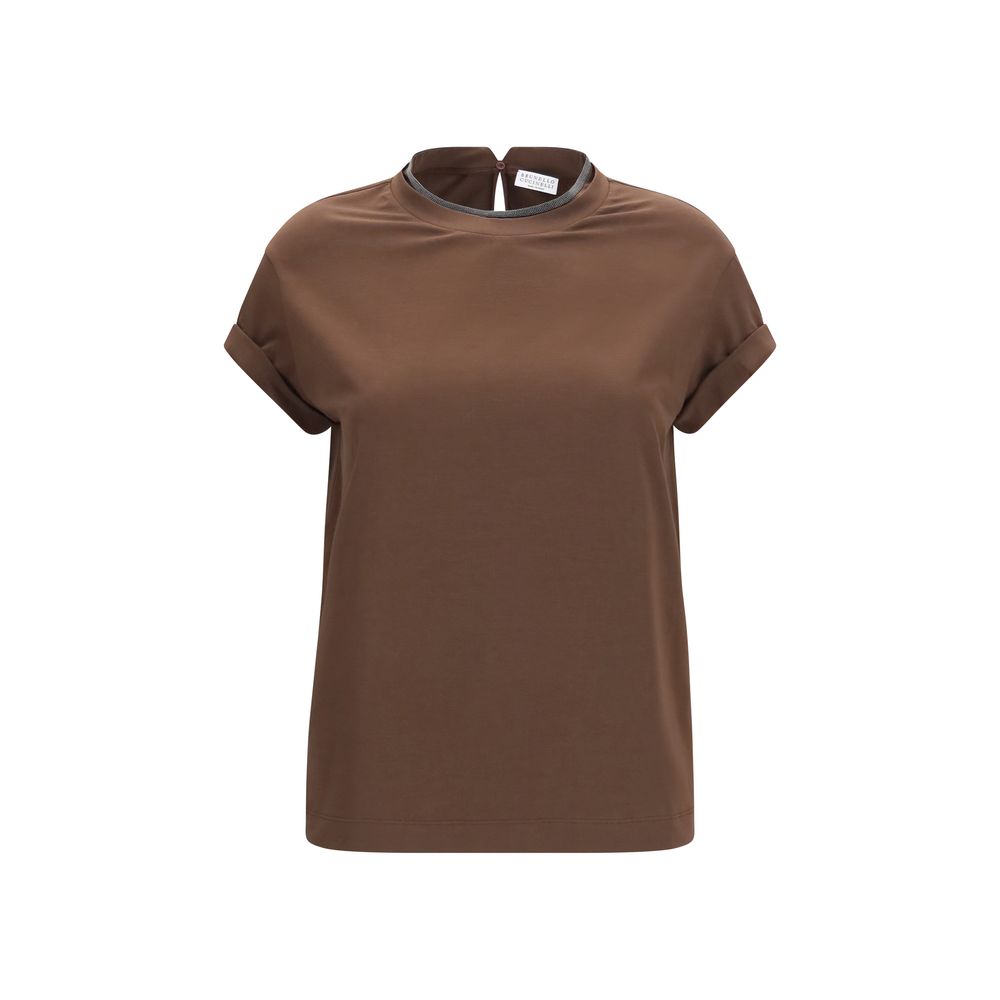 Braunes T-Shirt aus Elasthan
