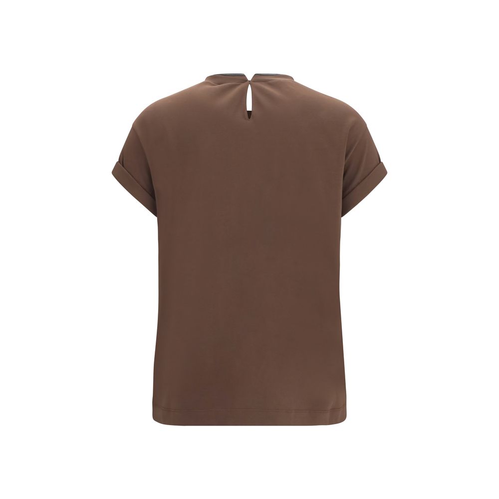 Braunes T-Shirt aus Elasthan