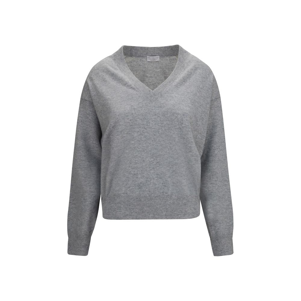 Grauer Kaschmirpullover