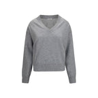 Grauer Kaschmirpullover