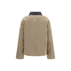 Beige Baumwoll-Lederjacke