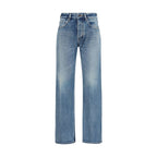 Blaue Jeans aus Baumwolle im geraden Schnitt